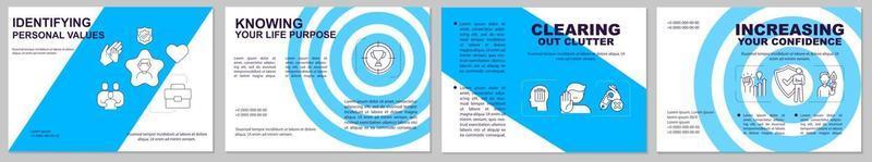 Identifying personal values brochure template vector