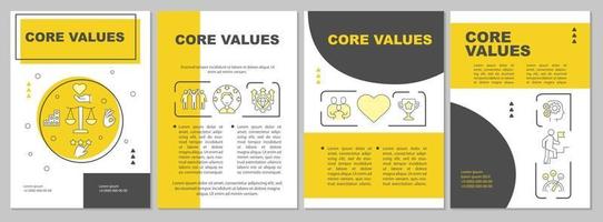 Core values brochure template vector