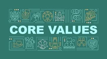 Core values word concepts banner vector