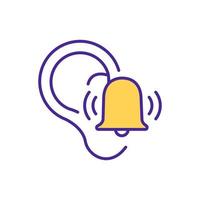 Ringing in ears RGB color icon vector