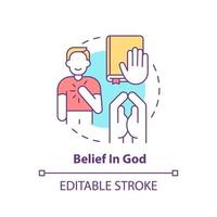 Belief in God concept icon vector