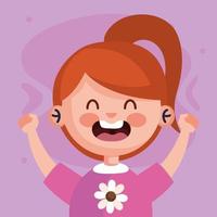 dibujos animados de niña gritando diseño vectorial vector