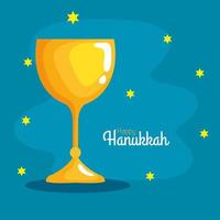 Happy hanukkah cup vector design