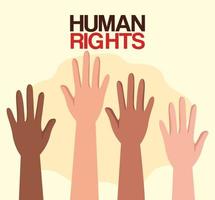 Human rights with hands up vector design