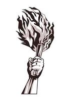 hand with torch vector