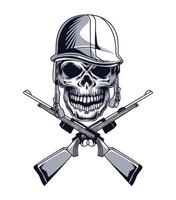 skull with rifles vector