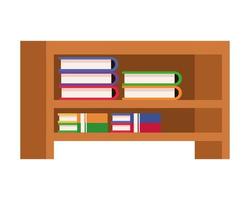 shelf with textbooks vector