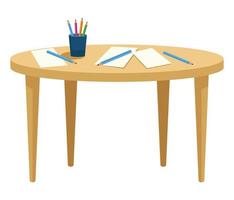 mesa de la escuela de madera vector