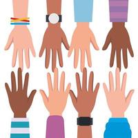 Human rights with diversity hands vector design