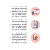 Poor academic performance concept line icons with text vector