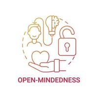 Open mindedness concept icon vector