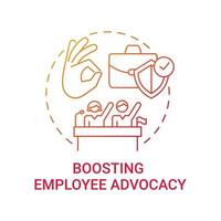 Boosting employee advocacy concept icon vector