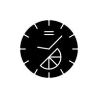 Branded clock black glyph icon vector