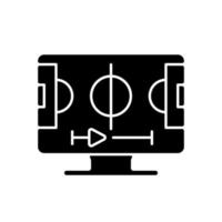 Sports streaming black glyph icon vector