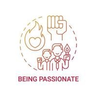 Being passionate concept icon vector