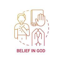 Belief in God concept icon vector