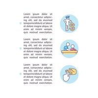 Educational support costs concept line icons with text vector