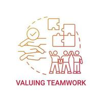 Valuing teamwork concept icon vector