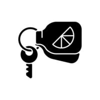 Branded keyring black glyph icon vector