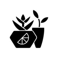 Branded plant pot black glyph icon vector