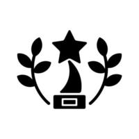 Award winning content black glyph icon vector