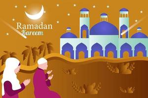 ramadan kareem banner background design illustration vector