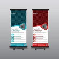 Medical clinic health roll up banner design vector