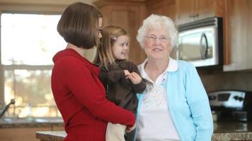 Portrait of Granmother, granddaughter and great grand daughter video