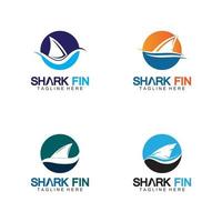 Shark fish logo vector illustration design
