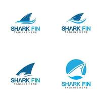 Diseño de ilustración de vector de logo de pez tiburón