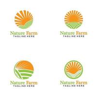 naturaleza, granja, y, agricultura, vector, logotipo vector