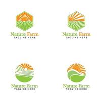 naturaleza, granja, y, agricultura, vector, logotipo vector