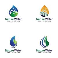 naturaleza agua logo vector icono