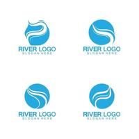 River Logo vector icon illustration design template