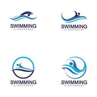 diseño de ilustración de vector de logo de natación