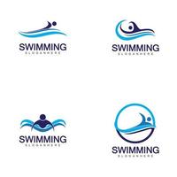 diseño de ilustración de vector de logo de natación