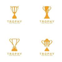 Trophy vector logo icon champions  trophy logo icon for winner award logo template