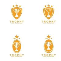 icono de logotipo de vector de trofeo icono de logotipo de trofeo de campeones para plantilla de logotipo de premio ganador