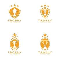 Trophy vector logo icon champions  trophy logo icon for winner award logo template