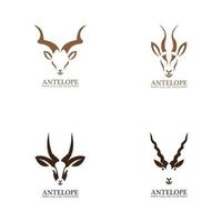 Antelope head logo vector icon illustration design template