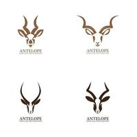 Antelope head logo vector icon illustration design template