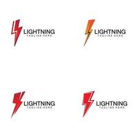 lightning thunder bolt electricity logo design template vector