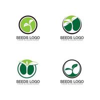 vector de plantilla de concepto de logotipo de semillas de plantas