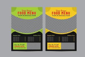 Fast Food Menu Design Template vector