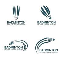 Diseño del ejemplo del icono del vector del logotipo del bádminton