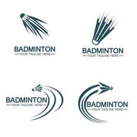 Diseño del ejemplo del icono del vector del logotipo del bádminton