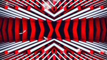 Red and white glowing neon lines abstract with white butterfly motion background Seamless looping Video animation