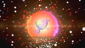 Beautiful Heart Love background 3d Seamless footage 4K Romantic colorful Glitter glowing and flying hearts Animated background for Romance love marriage valentines day and birthday Invitation video