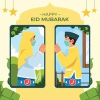 feliz eid mubarak con protocolo vector