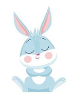 happy little rabbit cute character vector